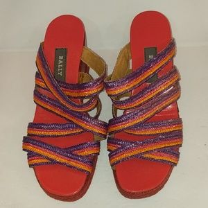 Bally Red Sandal Heels Size 9